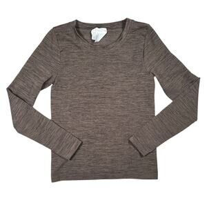 Athleta Renew Seamless Long Sleeve Womens Size Large Brown Workout Shirt